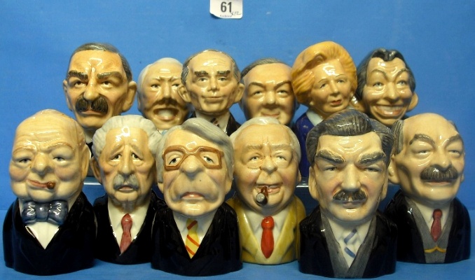 Appraisal: Set of Bairstow Manor small Character Jugs British Prime Ministers