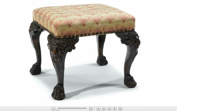 Appraisal: George II style carved mahogany stool th century