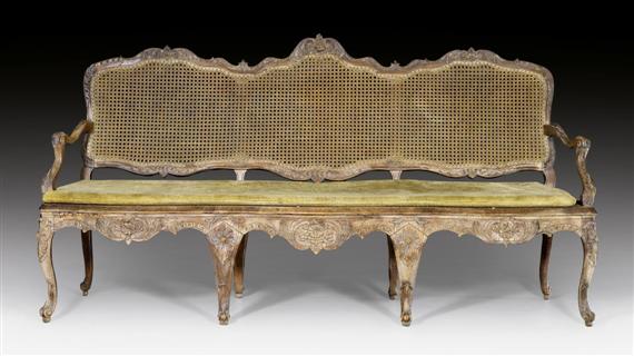 Appraisal: CANAP Louis XV probably Italy Carved beech L cm