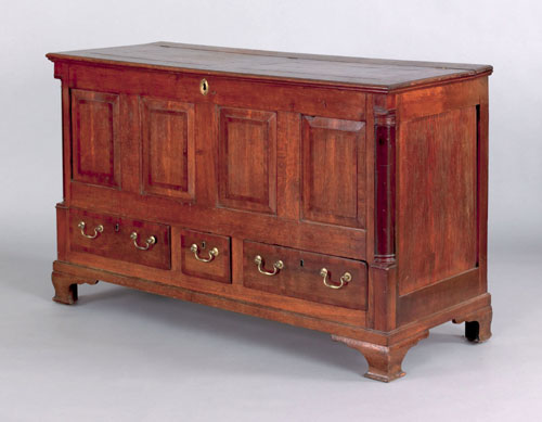 Appraisal: George III oak mule chest late th c the paneled