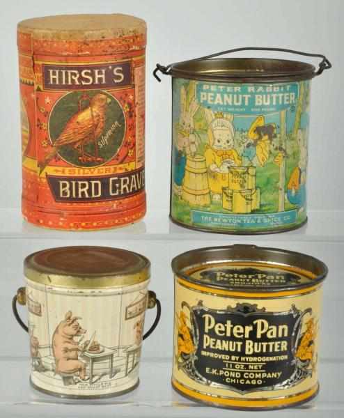 Appraisal: Lot of Assorted Product Containers Description Includes three peanut butter