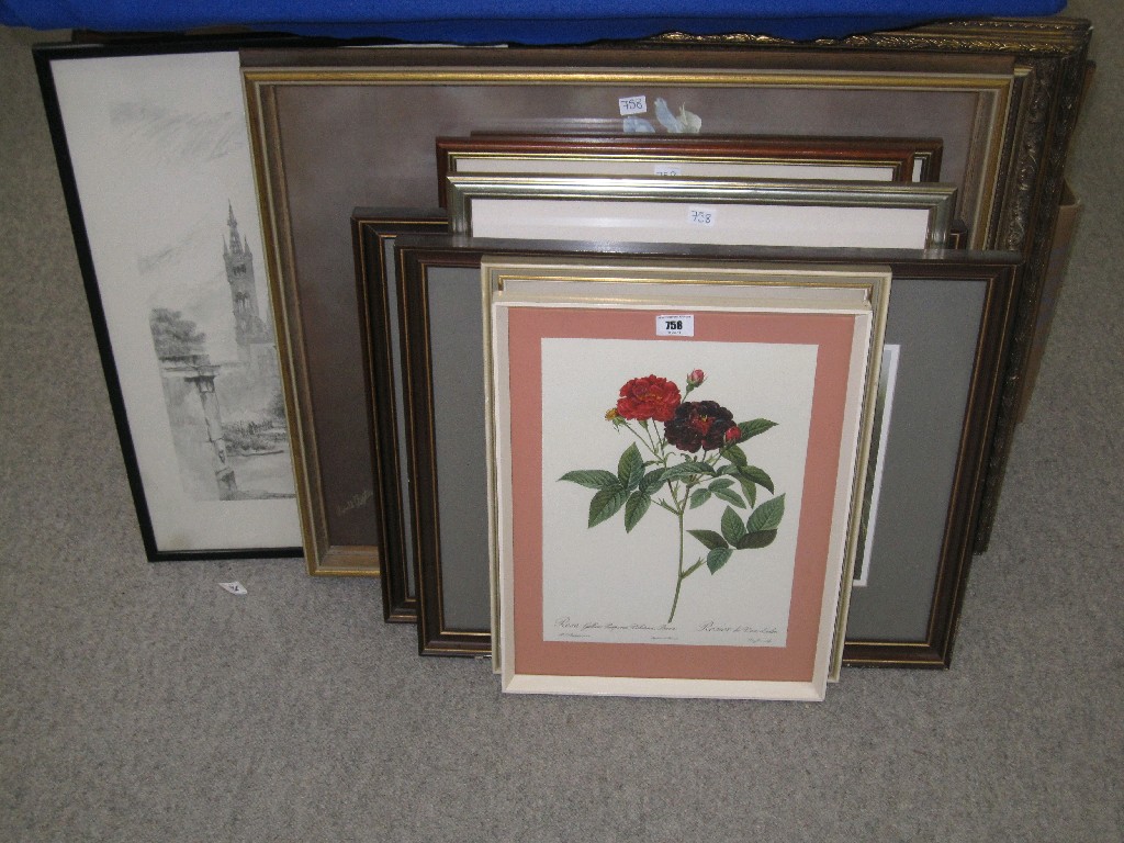 Appraisal: Quantity of ten framed pictures and prints - Glasgow University