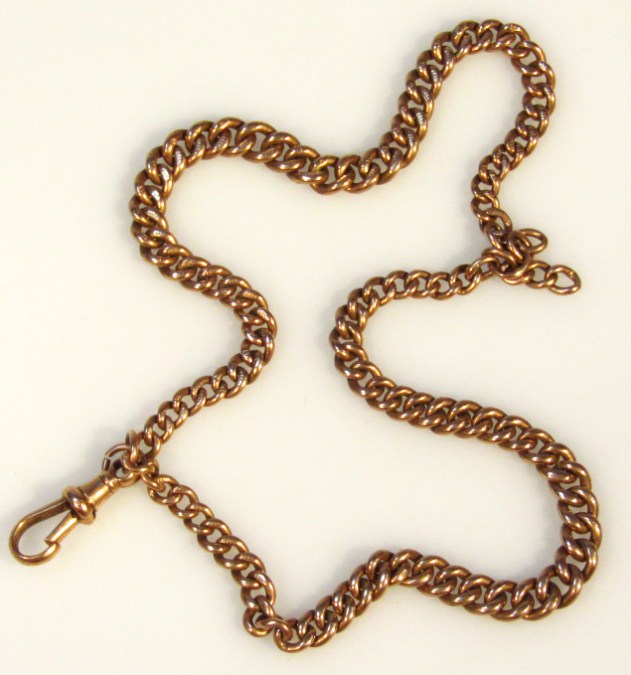 Appraisal: A ct gold double Albert watch chain with graduated links