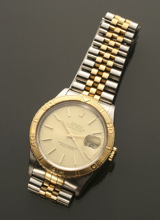 Appraisal: Gentleman's Tested -Karat Yellow-Gold and Stainless Steel Automatic Wristwatch Rolex