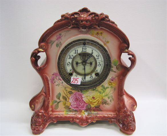 Appraisal: ANSONIA CLOCK CO ROYAL BONN MANTEL CLOCK c the china