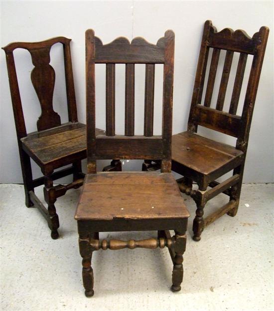 Appraisal: A Pair of th th century dining chairs with wood