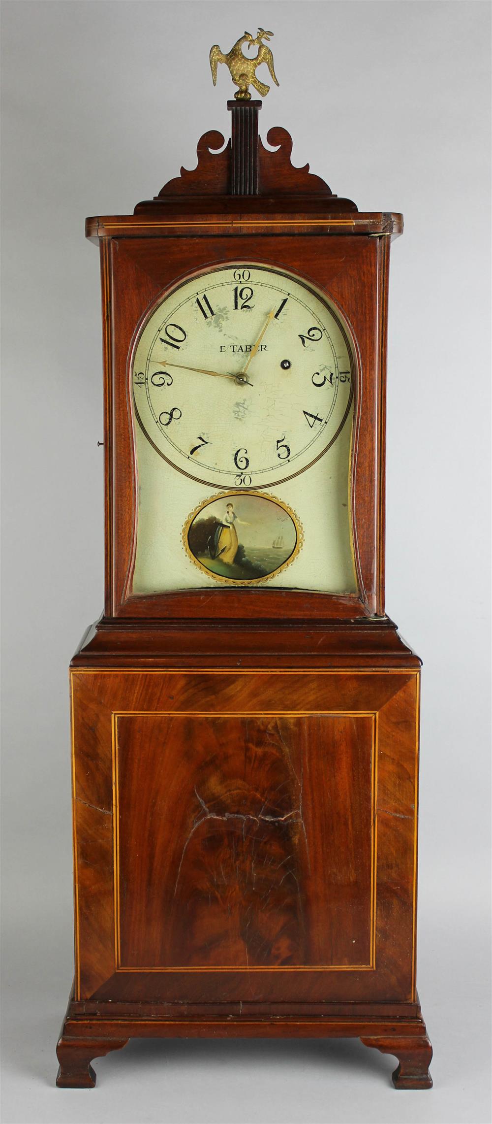 Appraisal: FINE FEDERAL INLAID MAHOGANY SHELF CLOCK ELNATHAN TABER ROXBURY MA