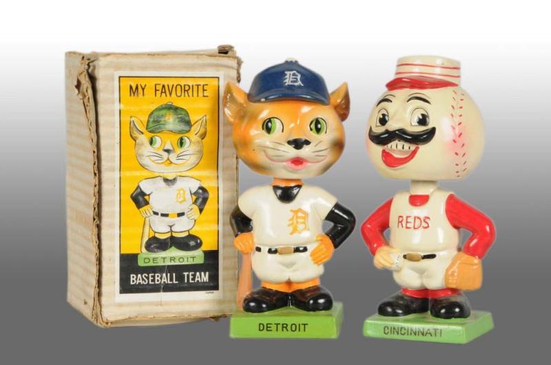 Appraisal: Lot of Baseball Mascot Bobble Head Dolls Description Japanese Includes