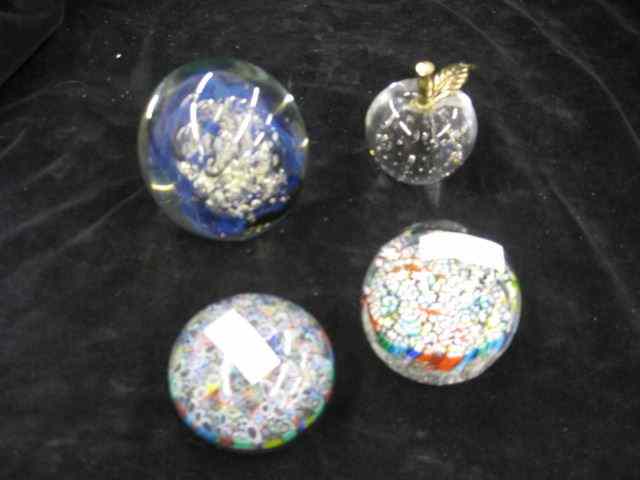 Appraisal: Art Glass Paperweights Eckholt millefiori apple