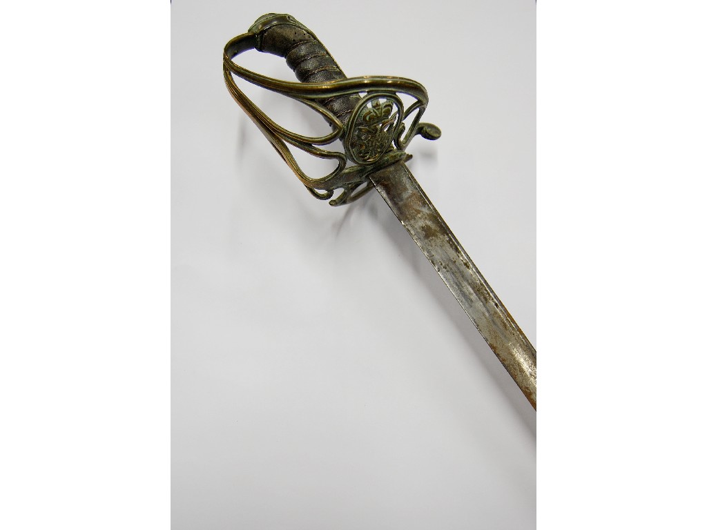 Appraisal: William IV naval officer's sword with cm slightly curved blade