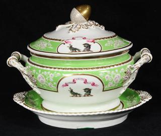 Appraisal: lot of Chamberlain's Worcester crested porcelain covered tureen and stand