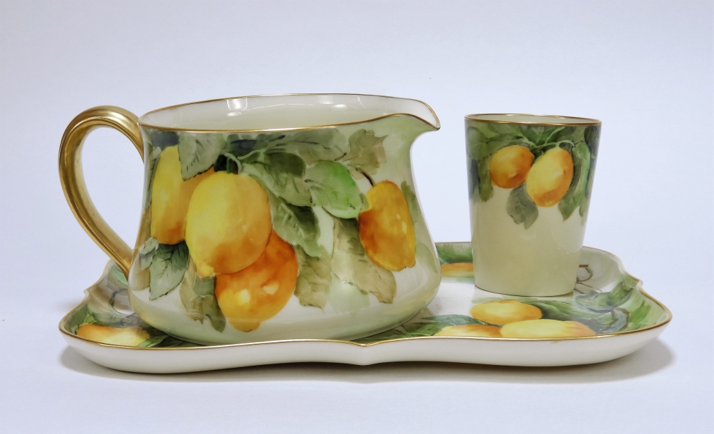 Appraisal: PC AMERICAN BELLEEK PORCELAIN LEMONS LEMONADE SET United States Early