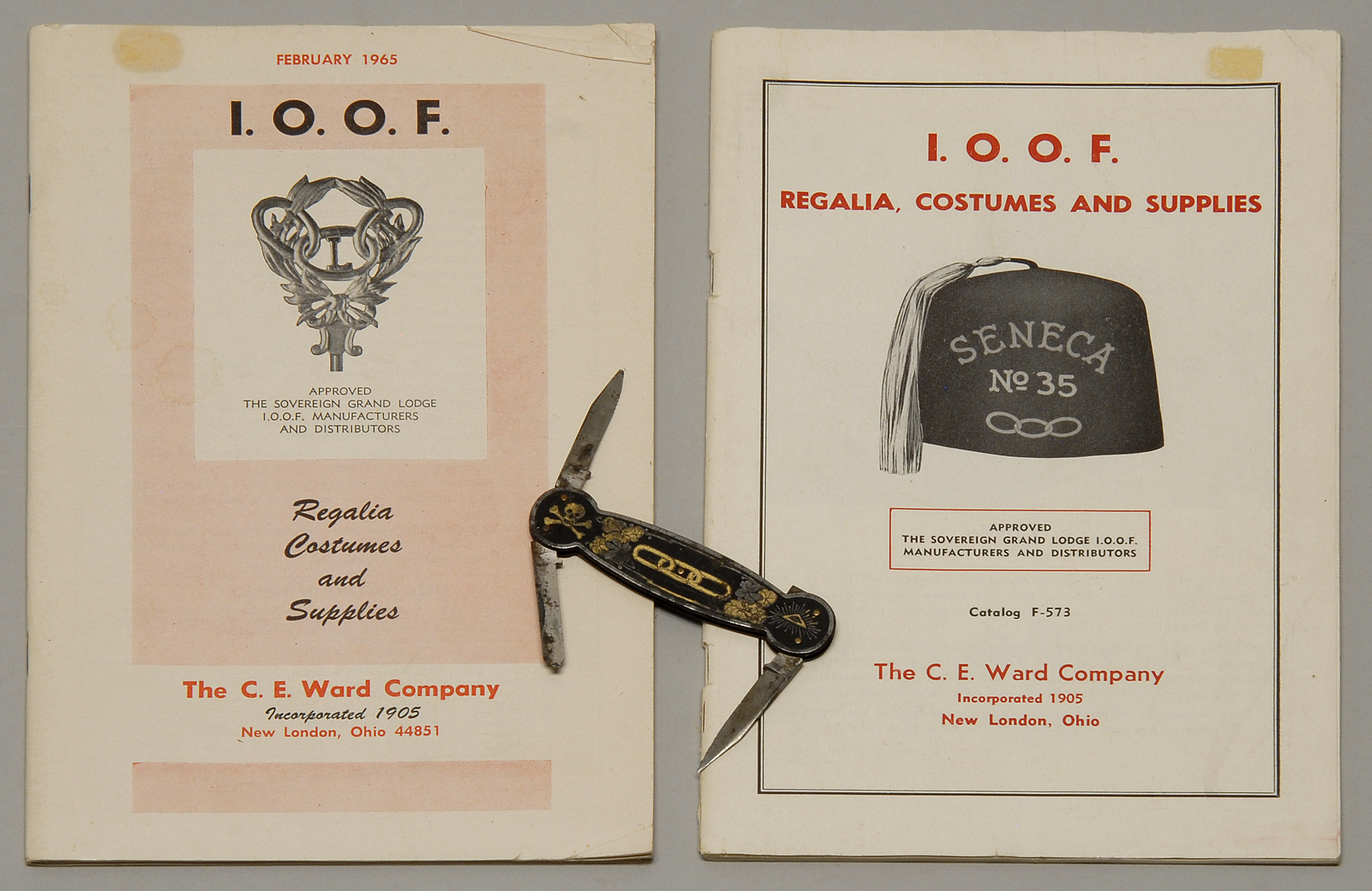 Appraisal: I O O F POCKETKNIFE Together with two catalogues by