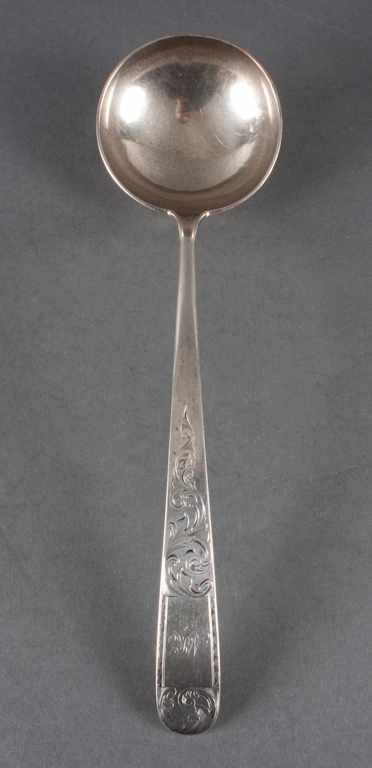 Appraisal: American engraved silver ladle in the ''Mayflower'' pattern S Kirk