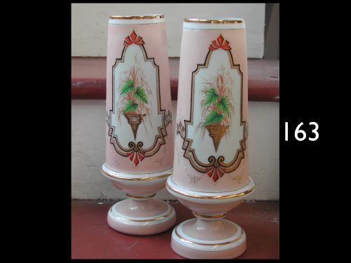 Appraisal: Good Pair of Napoleon III Blush Pink-Enameled Parcel-Gilt and Polychromed