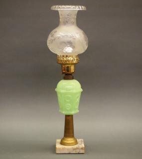 Appraisal: Pressed Star and Punty oil fluid lamp A mid th