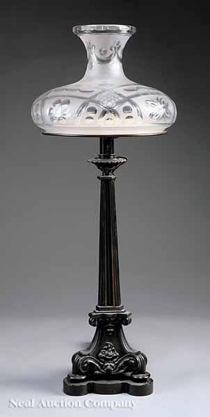 Appraisal: An English Patinated Bronze Sinumbra Lamp c attributed to Thomas