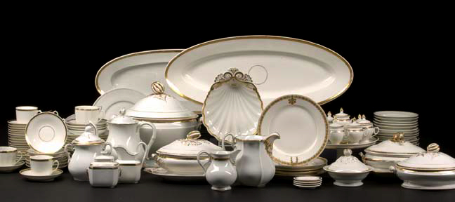 Appraisal: Extensive Ninety-Four-Piece Collection of French and German Anneau d'Or Porcelain