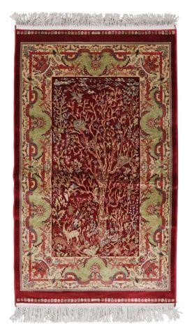 Appraisal: Machine-made Turkish Hereke bamboo silk rug approx 'l ' w