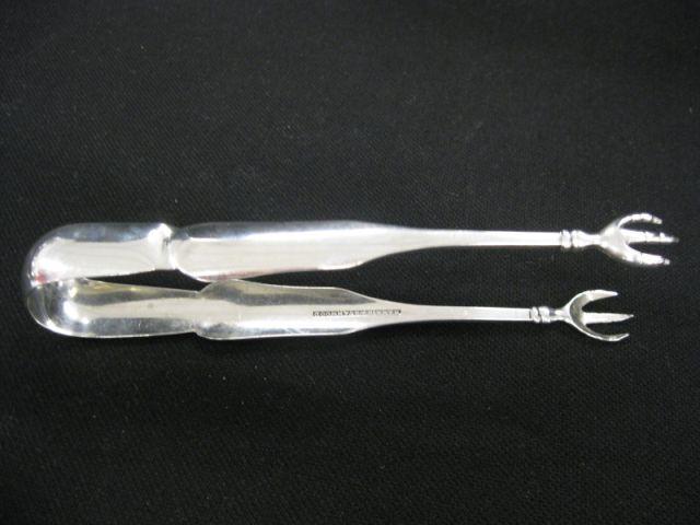 Appraisal: Early American Coin Silver Tongs paw ends by Harris Stanwood