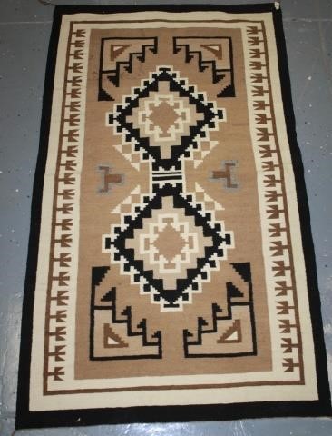 Appraisal: NAVAJO DIN RUG CA MID- TH CENTURY TWO GREYHILLS STYLE