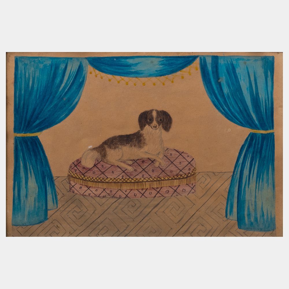 Appraisal: English School My Grandmother Woolston's Dog Ink and watercolor on