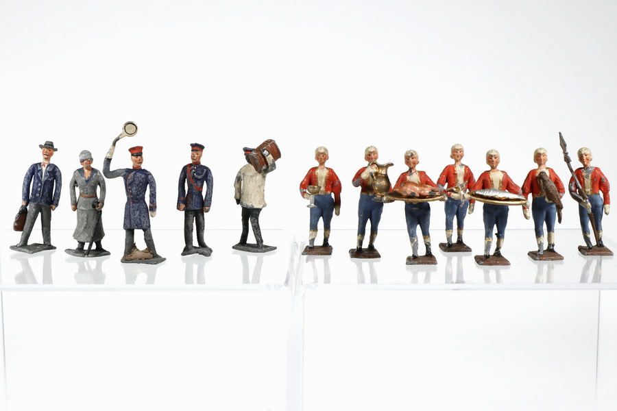 Appraisal: SERVANT WORKER LEAD FIGURES Group of Vintage Lead Figures early