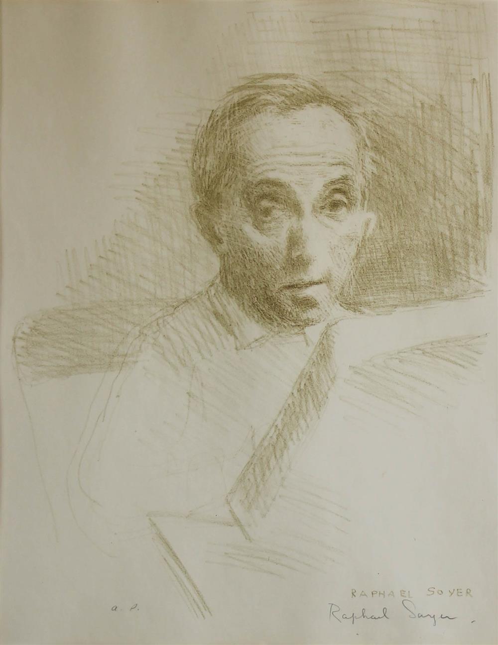 Appraisal: RAPHAEL SOYER AMERICAN - SELF PORTRAIT Lithograph x in sight