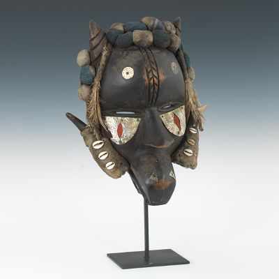 Appraisal: Ceremonial Mask Dan Tribe Ivory Coast Carved wood mask with