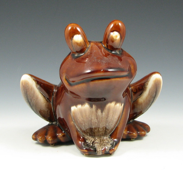 Appraisal: Hull Imperial Mirror Brown Frog Planter - Mint Imperial Mirror