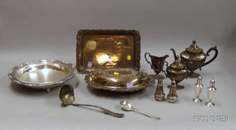 Appraisal: Group of Silver Plated Serving Items and Two Pairs of