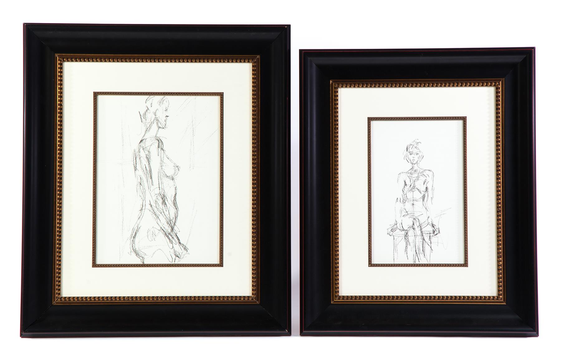 Appraisal: TWO NUDES AFTER ALBERTO GIACOMETTI Lithographs on paper unsigned Possible