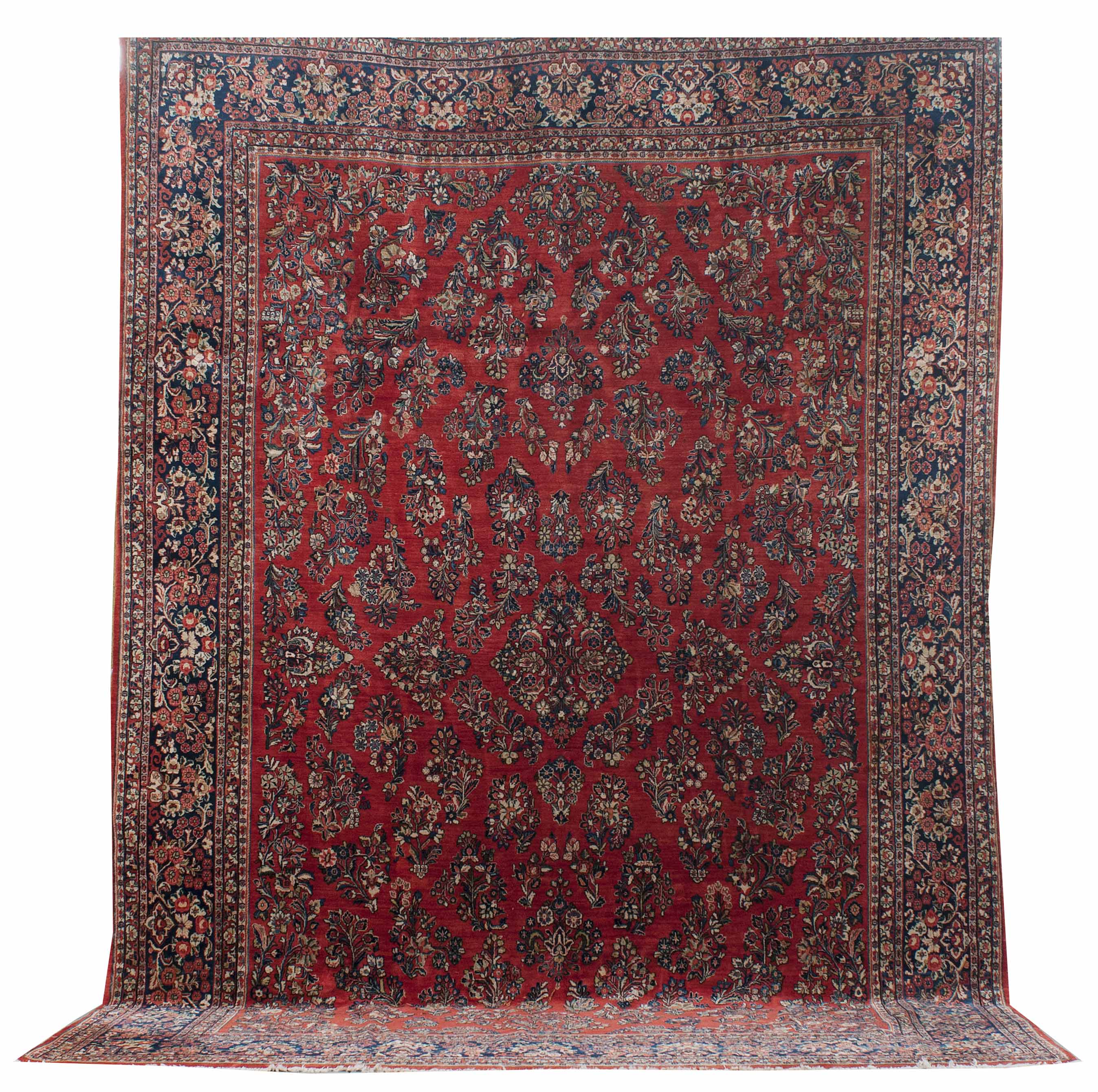 Appraisal: ORIENTAL RUG SAROUK ' x ' Rich red field with