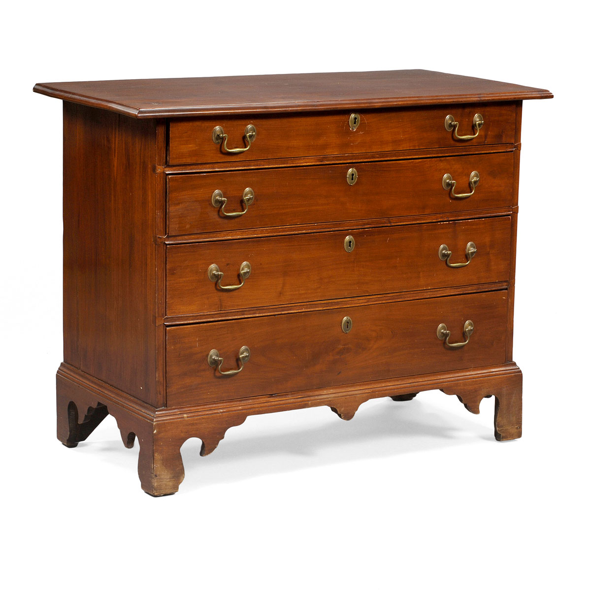 Appraisal: NEW HAMPSHIRE CHIPPENDALE BIRCH CHEST OF DRAWERS The rectangular top