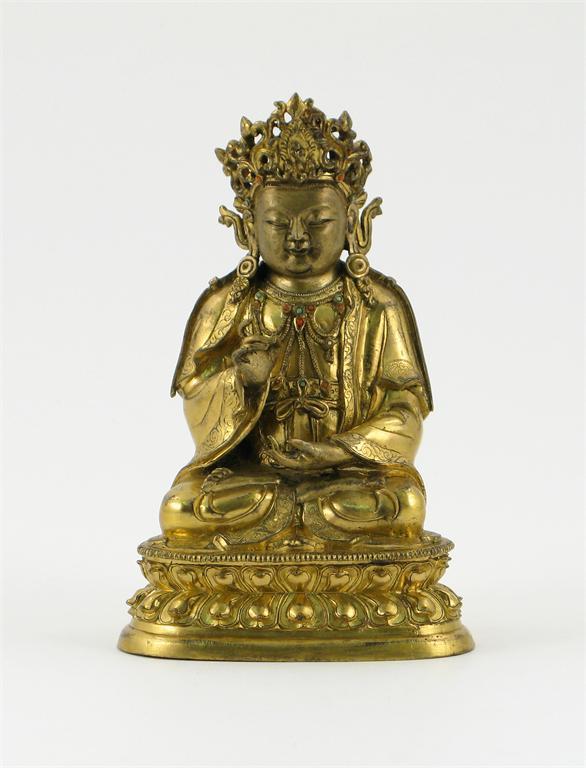 Appraisal: A good Chinese gilt bronze figure of a boddhisatva