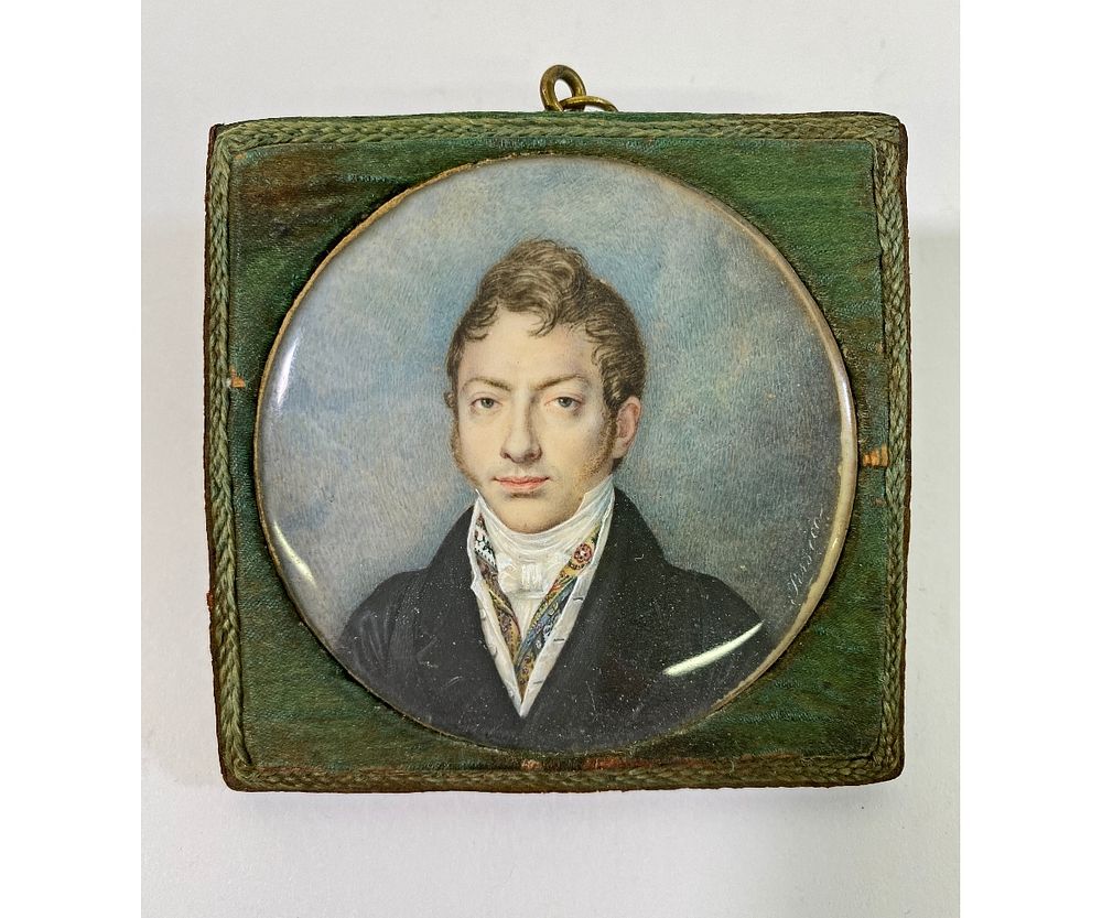 Appraisal: American Miniature Luigi Persico Italian American - miniature portrait of