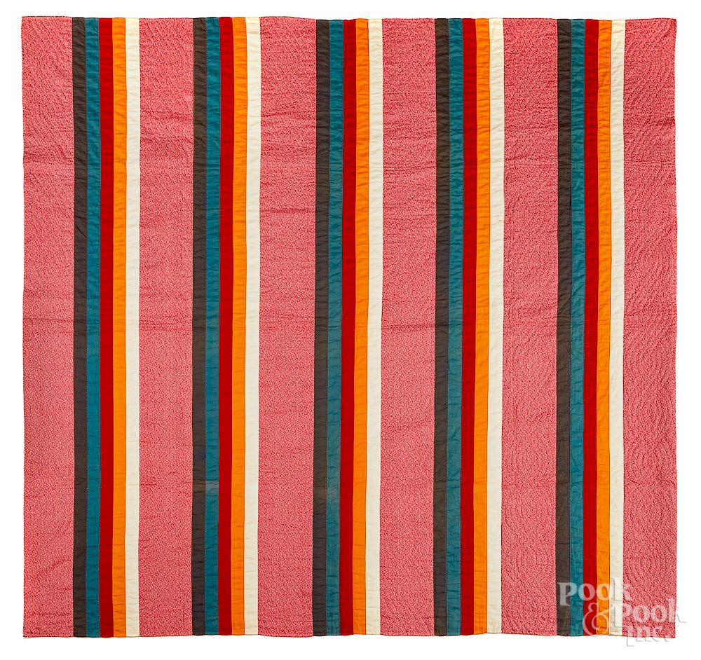 Appraisal: Pennsylvania Joseph's Coat quilt Lancaster County Pennsylvania Joseph's Coat quilt