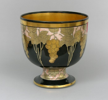 Appraisal: A Large Limoges Jardiniere Decorated by Robert Hessler A large