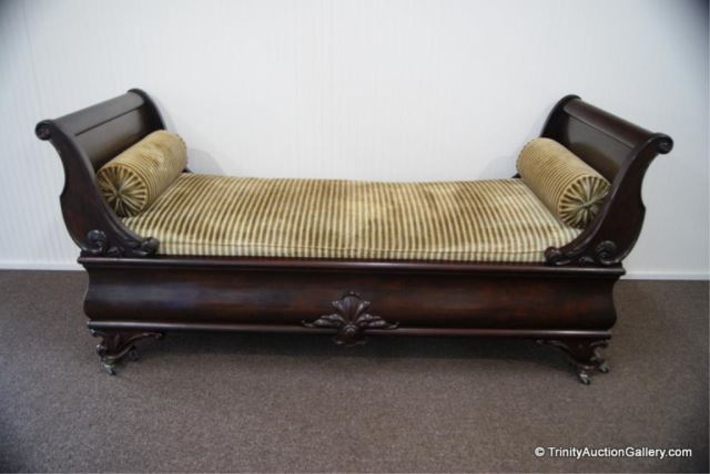 Appraisal: Victorian Mahogany Day Bed - Fainting CouchFrom an estate is