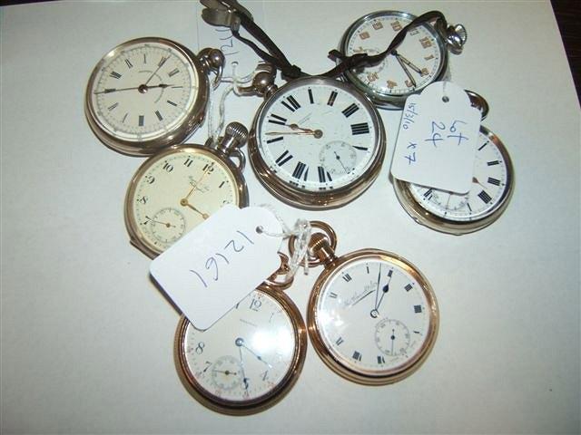 Appraisal: Seven various pocket watches two silver two gold plated and