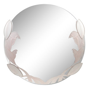 Appraisal: A Contemporary Glass Circular Mirror decorated at the edge with