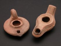 Appraisal: A Lot Of Two Roman Christian Oil Lamps Both lamps