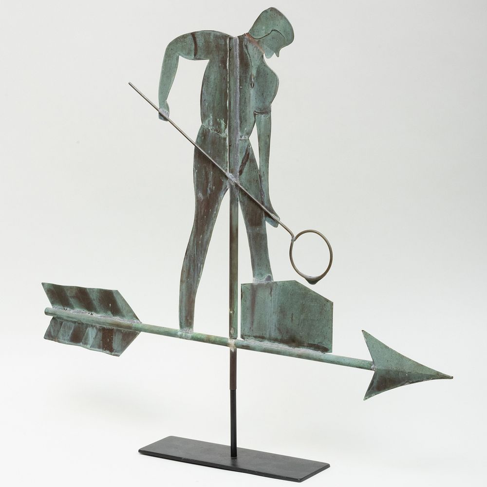 Appraisal: Metal Weathervane in the Form of a Glassblower Raised on