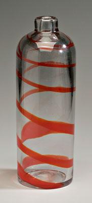 Appraisal: Primavera art glass vase cylindrical bottle form clear with spiraled