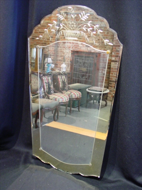 Appraisal: VENETIAN STYLE ETCHED MIRROR