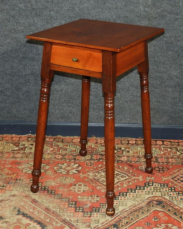 Appraisal: New England Cherry One Drawer Splayed Leg Table New England