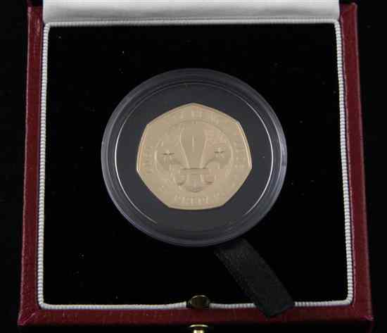 Appraisal: A gold proof fifty pence coin th Anniversary of The