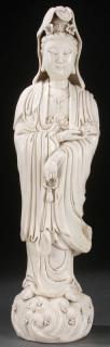 Appraisal: A LARGE CHINESE BLANC DE CHINE PORCELAIN FIGURE OF KWAN-YIN