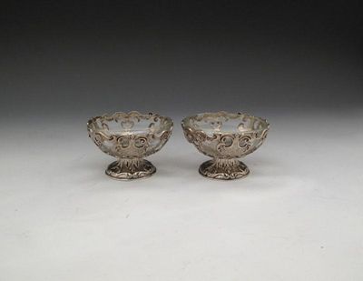 Appraisal: A pair of Victorian silver sweet-meat dishes by Charles and