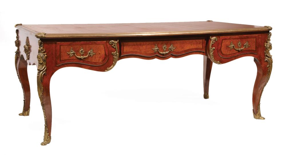 Appraisal: Antique French Louis XVI-Style Bronze-Mounted Kingwood and Burled Wood Inlaid